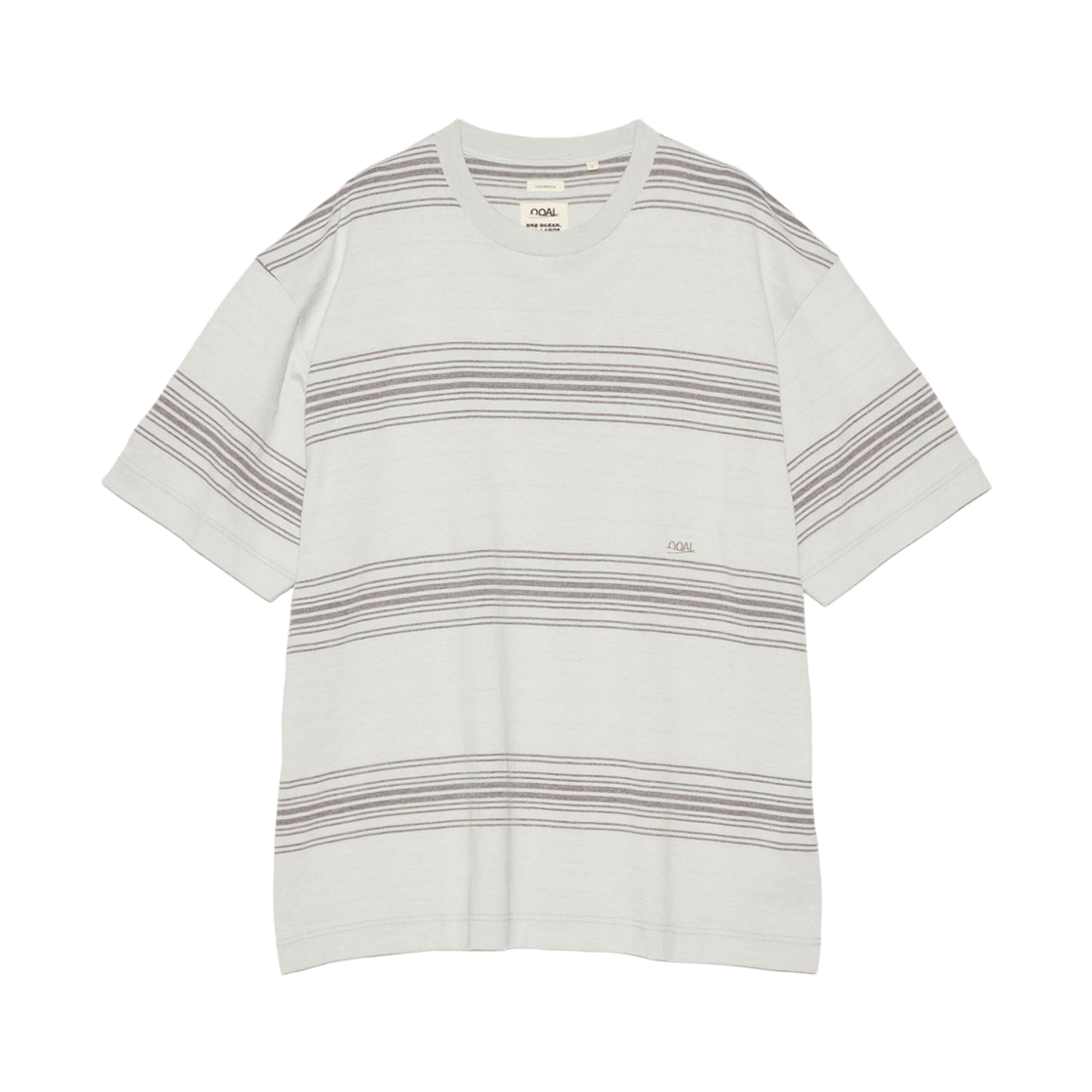 나나미카 스트라이프 티셔츠 라이트 그레이(Nanamica Stripe T-Shirt Light Gray) - 1