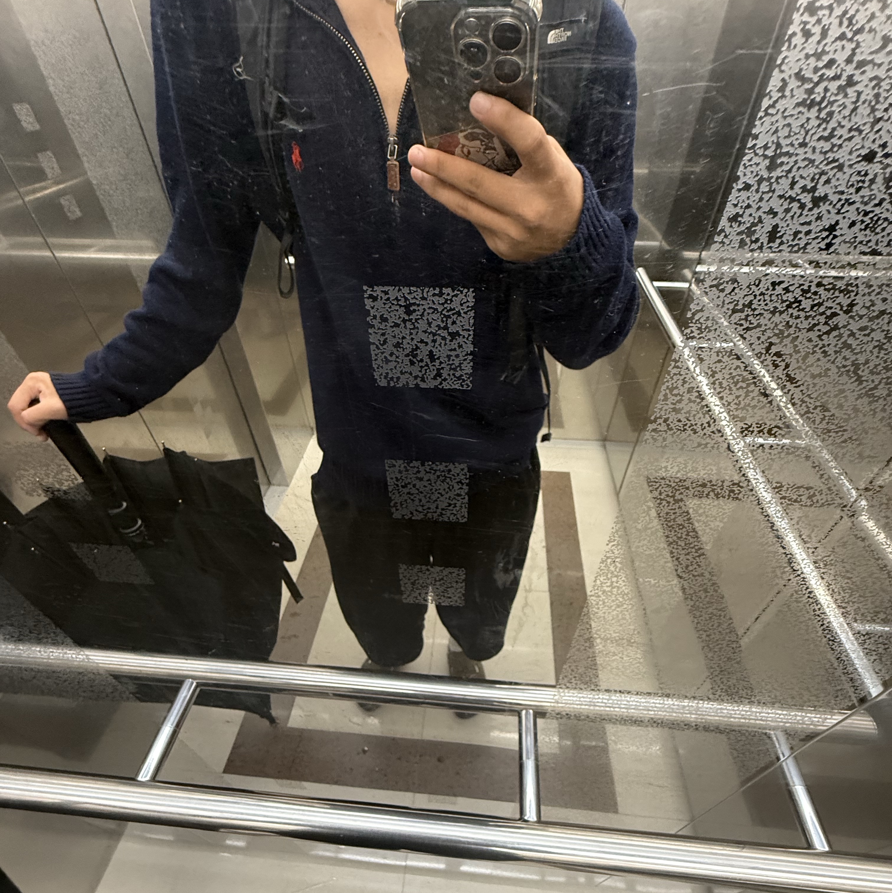 [10%적립] Polo Ralph Lauren Cable Knit Cotton Quarter Zip Sweater Hunter Navy - 26SS 착용 스타일