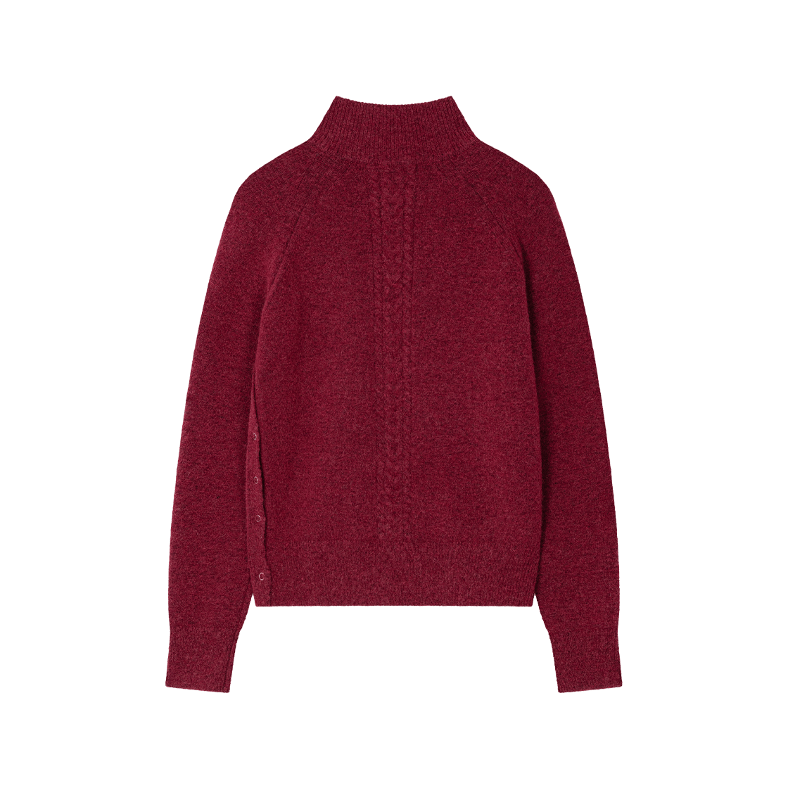 웨이비니스 하이넥 스냅 모헤어 카디건 레드(Waviness High-Neck Snap Mohair Cardigan Red) - 2