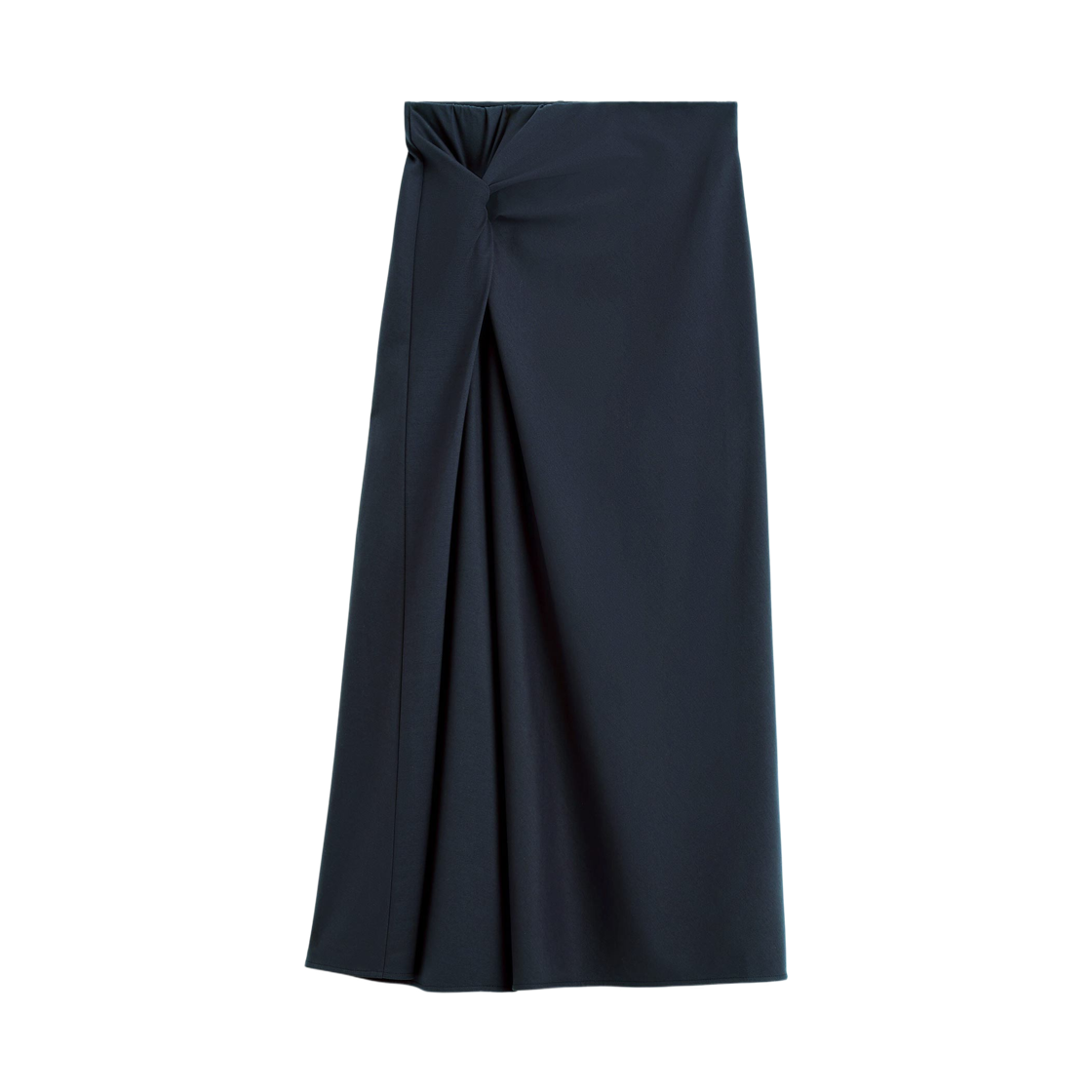(W) 코스 트위스트 디테일 저지 미디 스커트 네이비((W) COS Twist Detail Jersey Midi Skirt Navy)