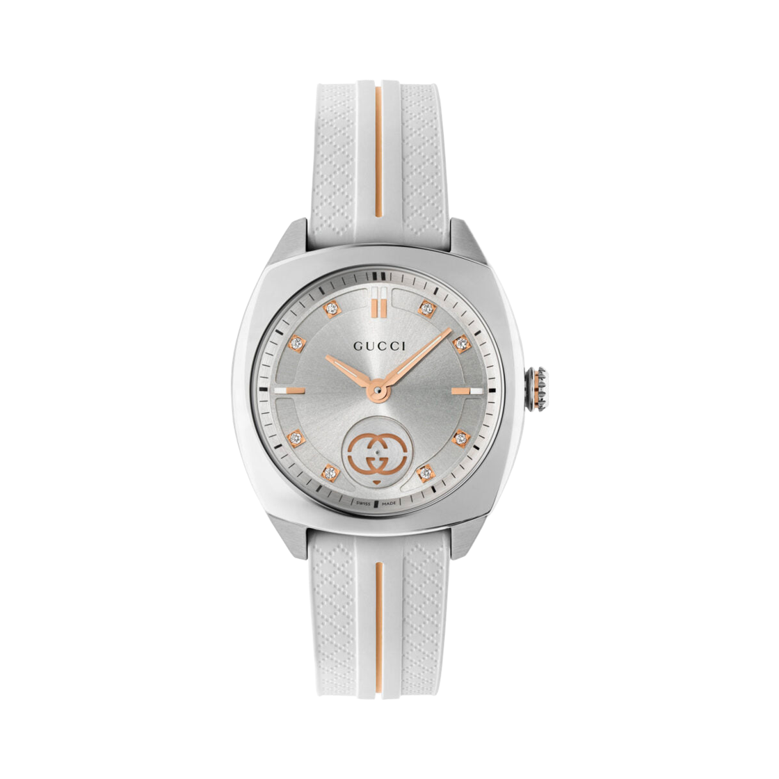 (W) 구찌 인터로킹 쿼츠 29mm 스테인리스 스틸 실버 다이아몬드((W) Gucci Interlocking Quartz 29mm Stainless Steel Silver Diamonds) - 1