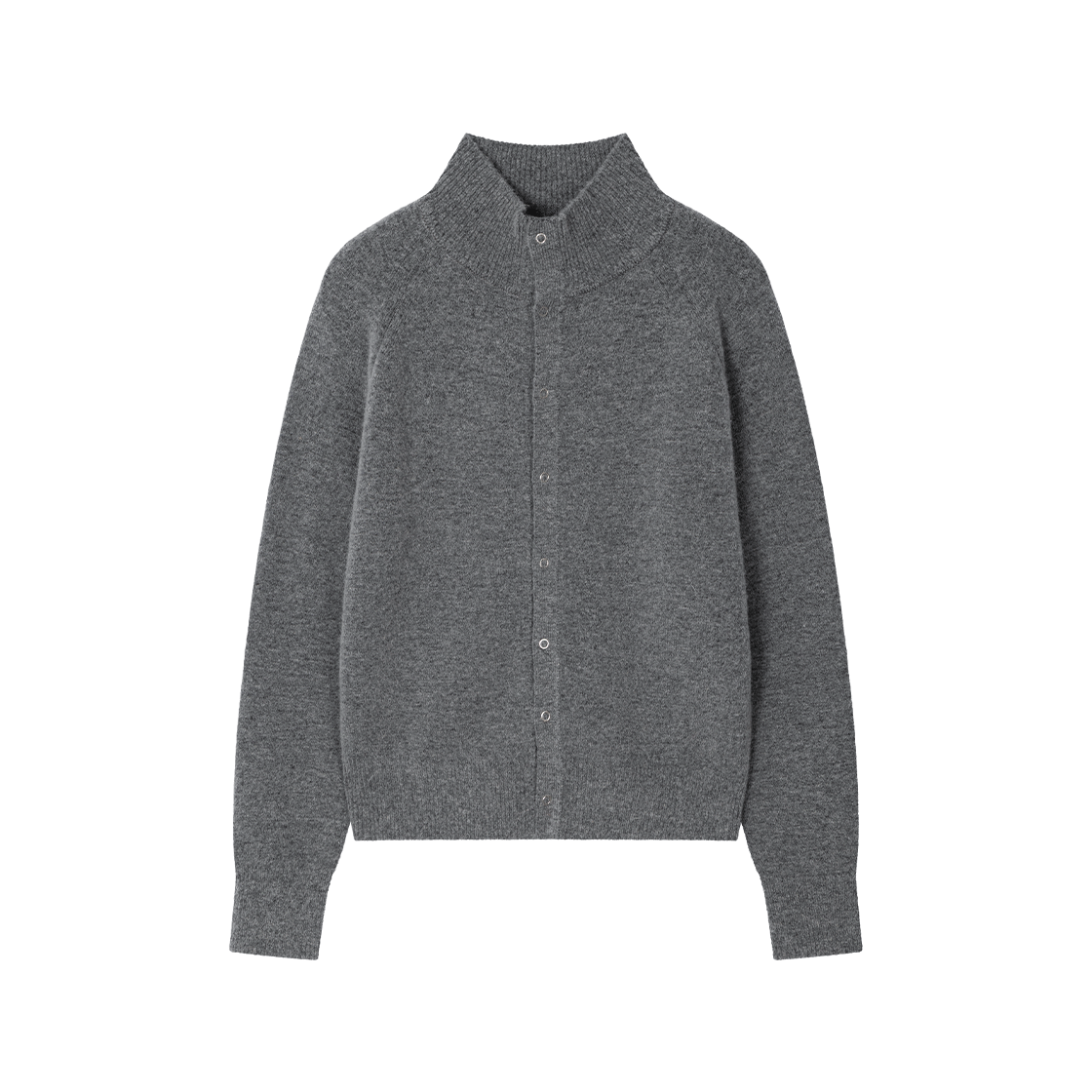 웨이비니스 하이넥 스냅 모헤어 카디건 클라우드 그레이(Waviness High-Neck Snap Mohair Cardigan Cloud Grey)