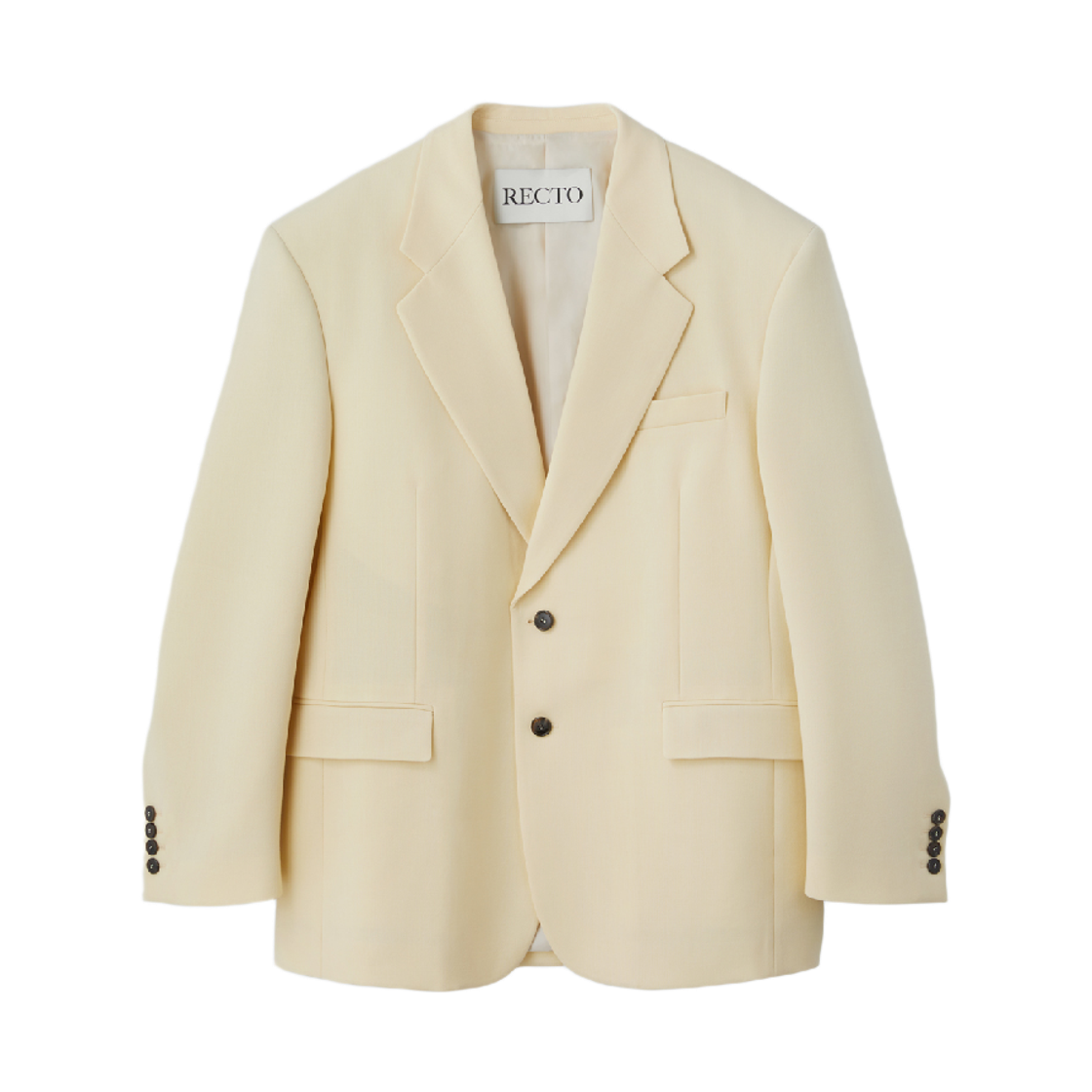 렉토 오버사이즈드 스트럭쳐드 울 재킷 버터 베이지(Recto Oversized Structured Wool Jacket Butter Beige)
