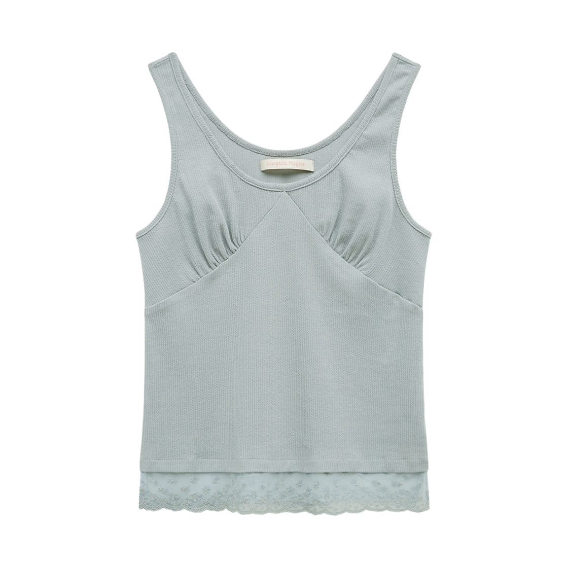 마가린핑거스 레이스 디테일 슬리브리스 블루(Margarin Fingers Lace Detail Sleeveless Blue)