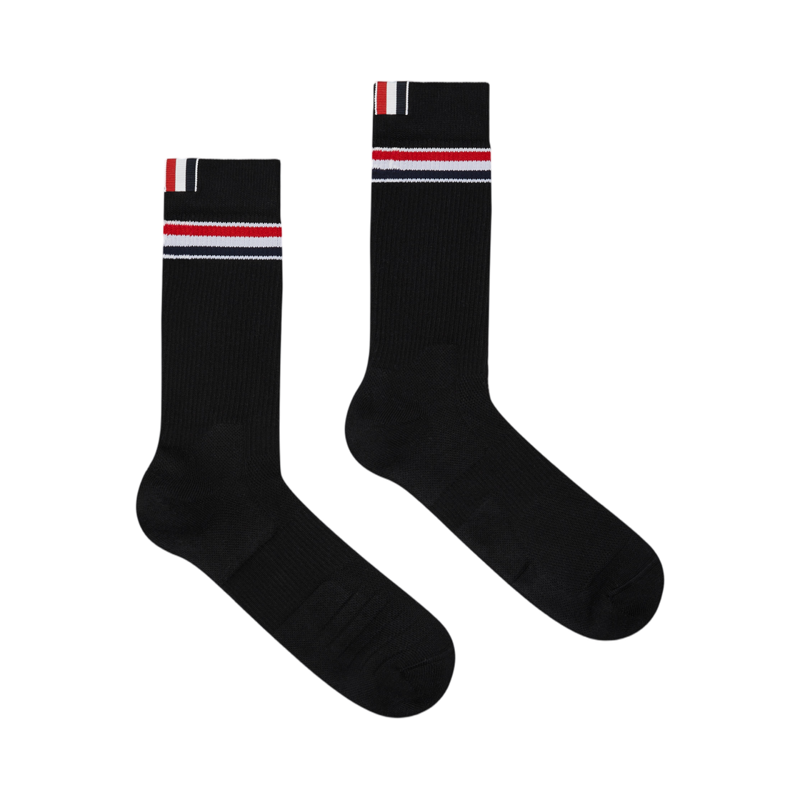 톰브라운 RWB 스트라이프 애슬레틱 미드 카프 삭스 블랙(Thom Browne RWB Stripe Athletic Mid Calf Socks Black)