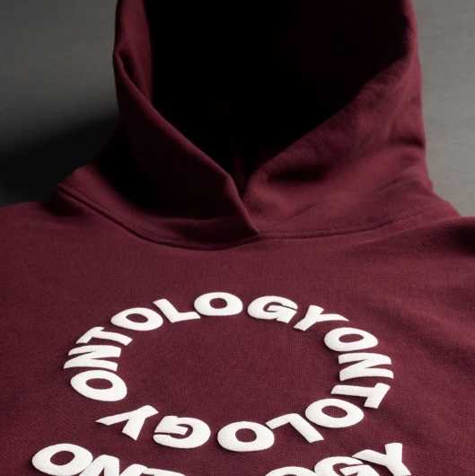 Palantir Ontology Valentine's Hoodie Deep Bordeaux 착용 스타일 - 1