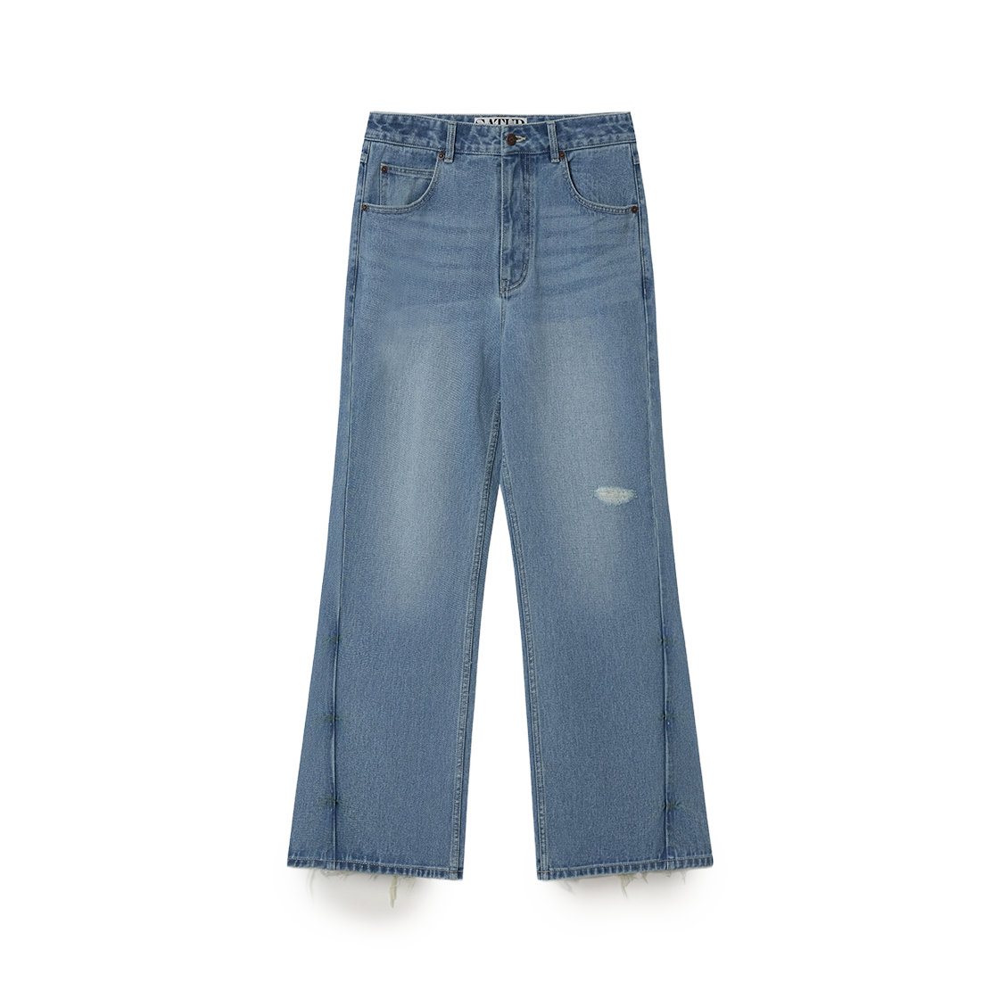 [사은품 증정] 세터 데미지 워시드 플레어 핏 데님 팬츠 블루