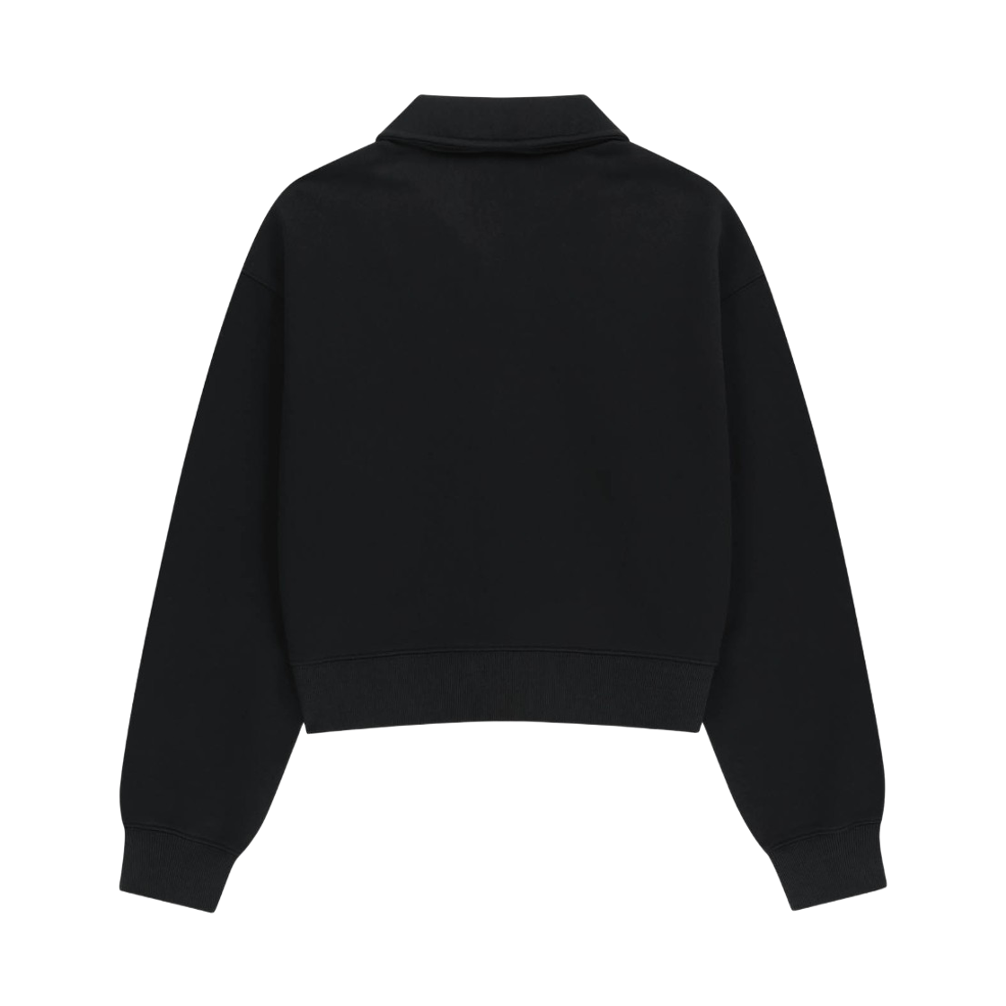 (W) 마리떼 프랑소와 저버 스몰 클래식 로고 하프 집업 크롭 스웨트셔츠 블랙((W) Marithe Francois Girbaud Small Classic Logo Half Zip Up Crop Sweatshirt Black) - 2