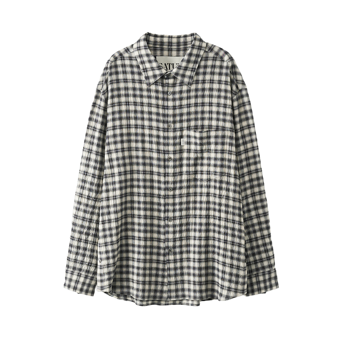 [사은품 증정] 세터 오버 사이즈 체크 셔츠 블랙