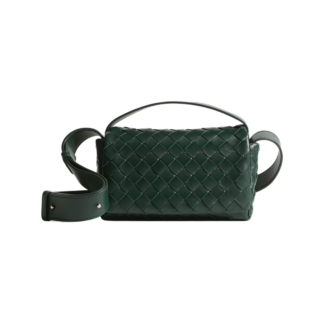 857931V2HL03123 Bottega Veneta Intrecciato Mini Bag With Flap Alpi Green