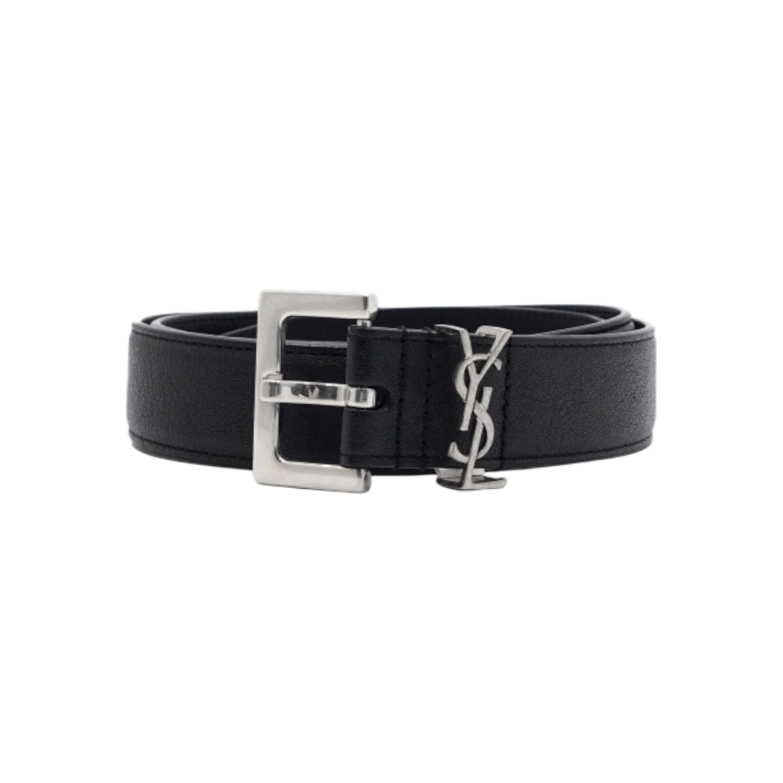 생로랑 634440 블랙 그레인 레더 모노그램 카산드라 남성 벨트aa60160(Saint Laurent Monogram Cassandra Black Grain Leather Men's Belt) - 1