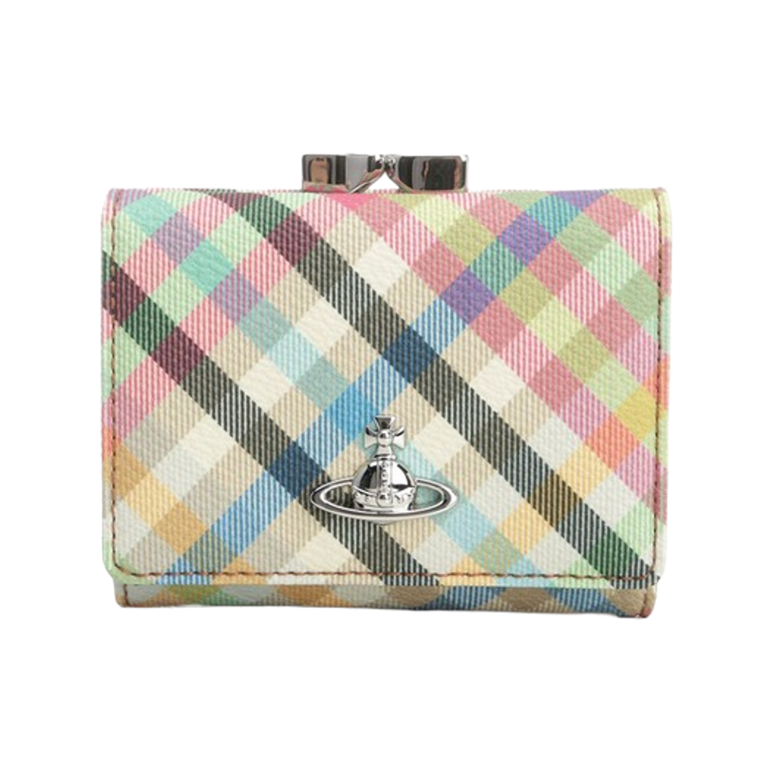 5115002MW-S001S-O315 Vivienne Westwood Frame Orb Leather Wallet Multicolor