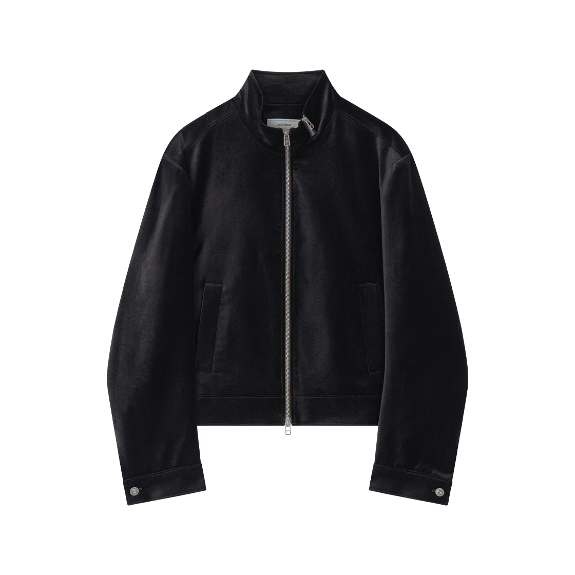 웨이비니스 더블 집 벨벳 재킷 블랙(Waviness Double-Zip Velvet Jacket Black)
