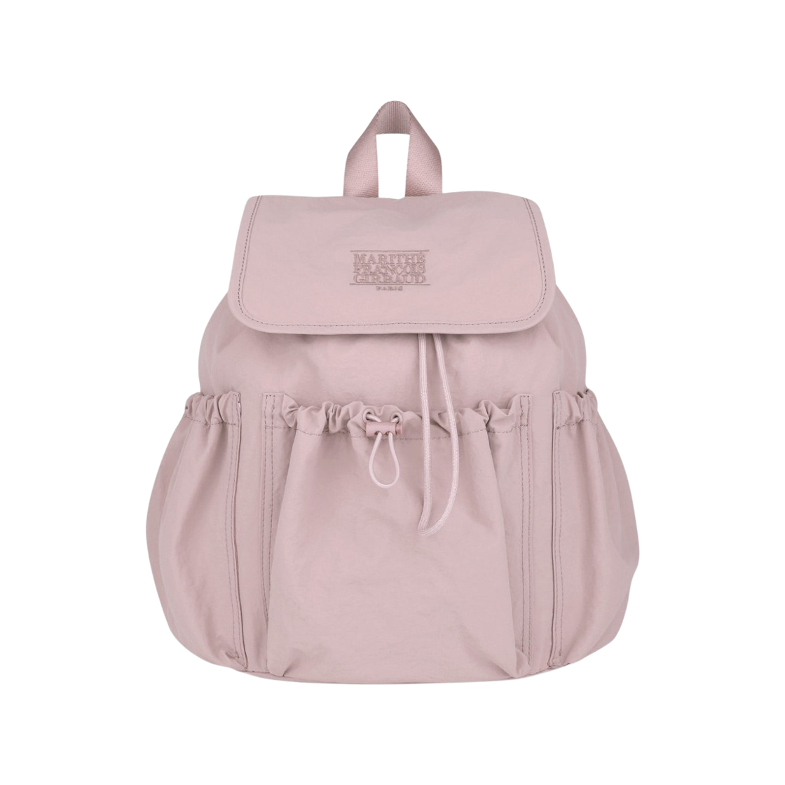 마리떼 프랑소와 저버 클래식 로고 스토퍼 포켓 백팩 그레이 핑크(Marithe Francois Girbaud Classic Logo Stopper Pocket Backpack Gray Pink)