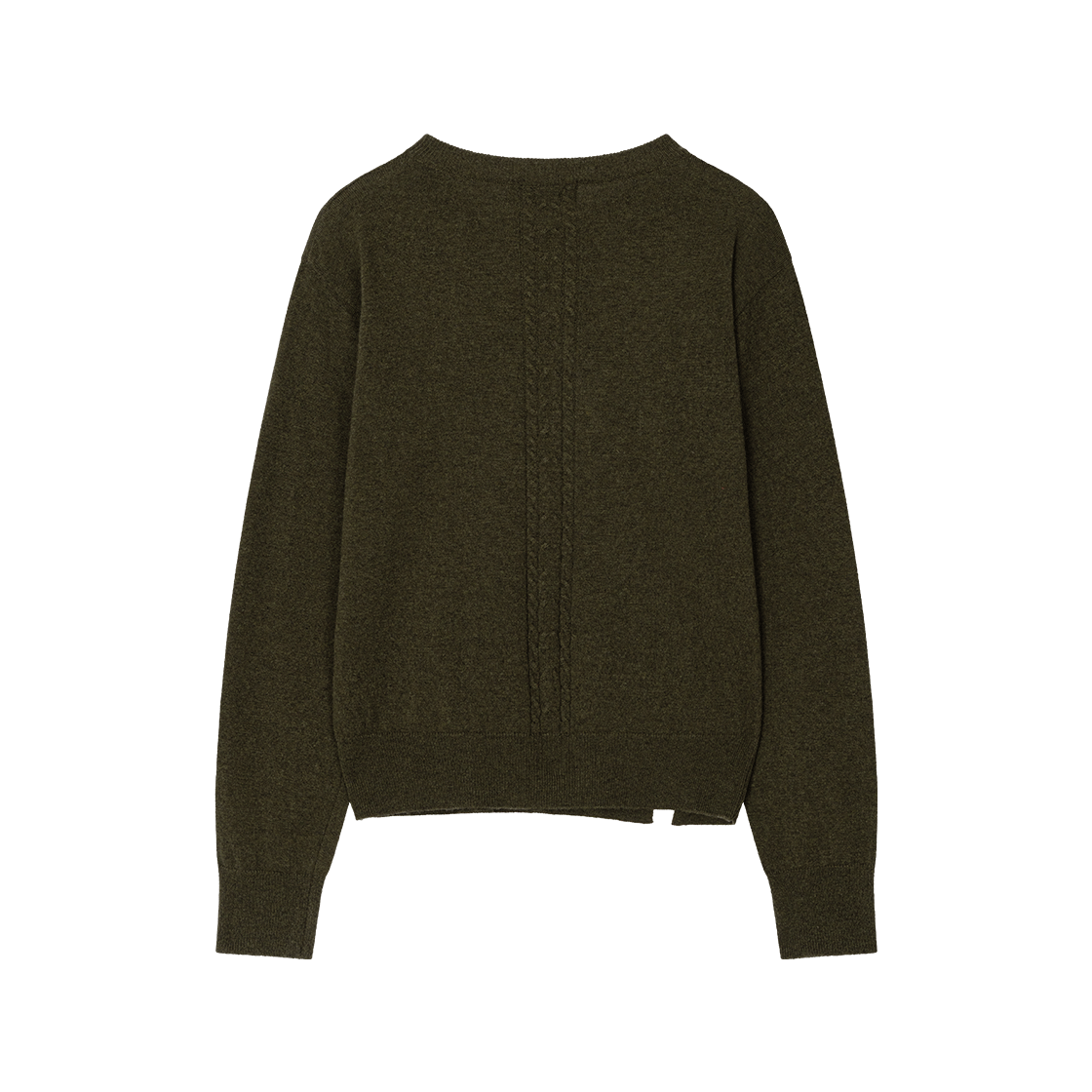 웨이비니스 트위스티드 버튼 집업 니트 올리브 카키(Waviness Twisted Button Zip-Up Knit Olive Khaki) - 2