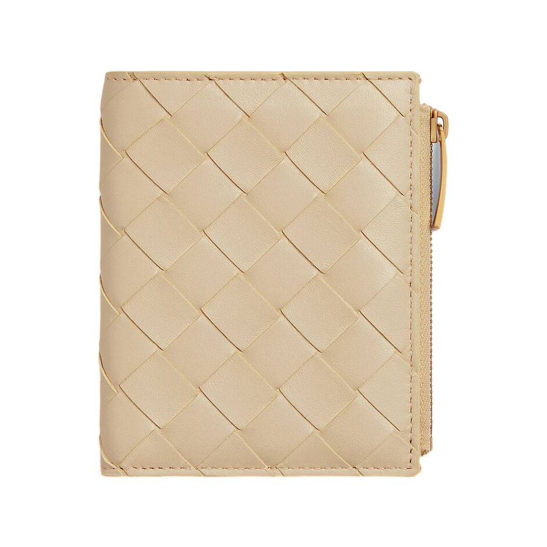 742330VCPP39615 Bottega Veneta Intrecciato Small Bi-Fold Wallet Ecru