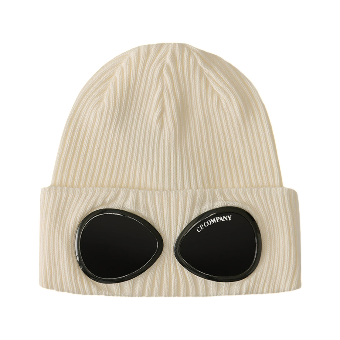 C.P. 컴퍼니 코튼 고글 비니 거즈 화이트 - 26SS(C.P. Company Cotton Goggle Beanie Gauze White - 26SS)