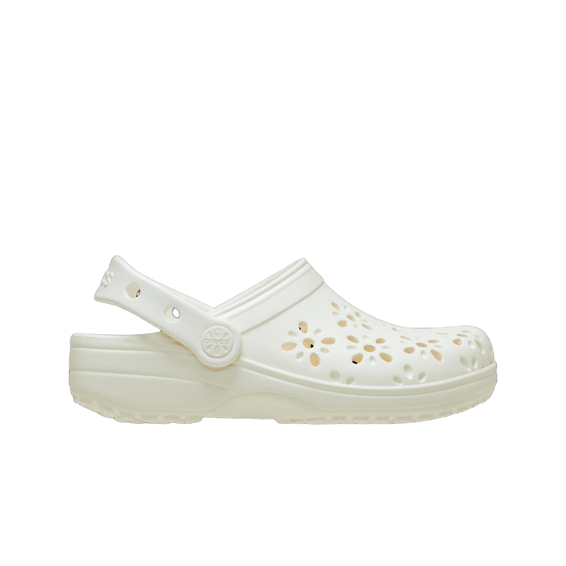 210927-0WV Crocs Classic Floral Cut Out Clog Chalk