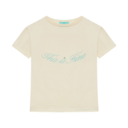 THIS IS FINE Cropped Signature Tee Cream