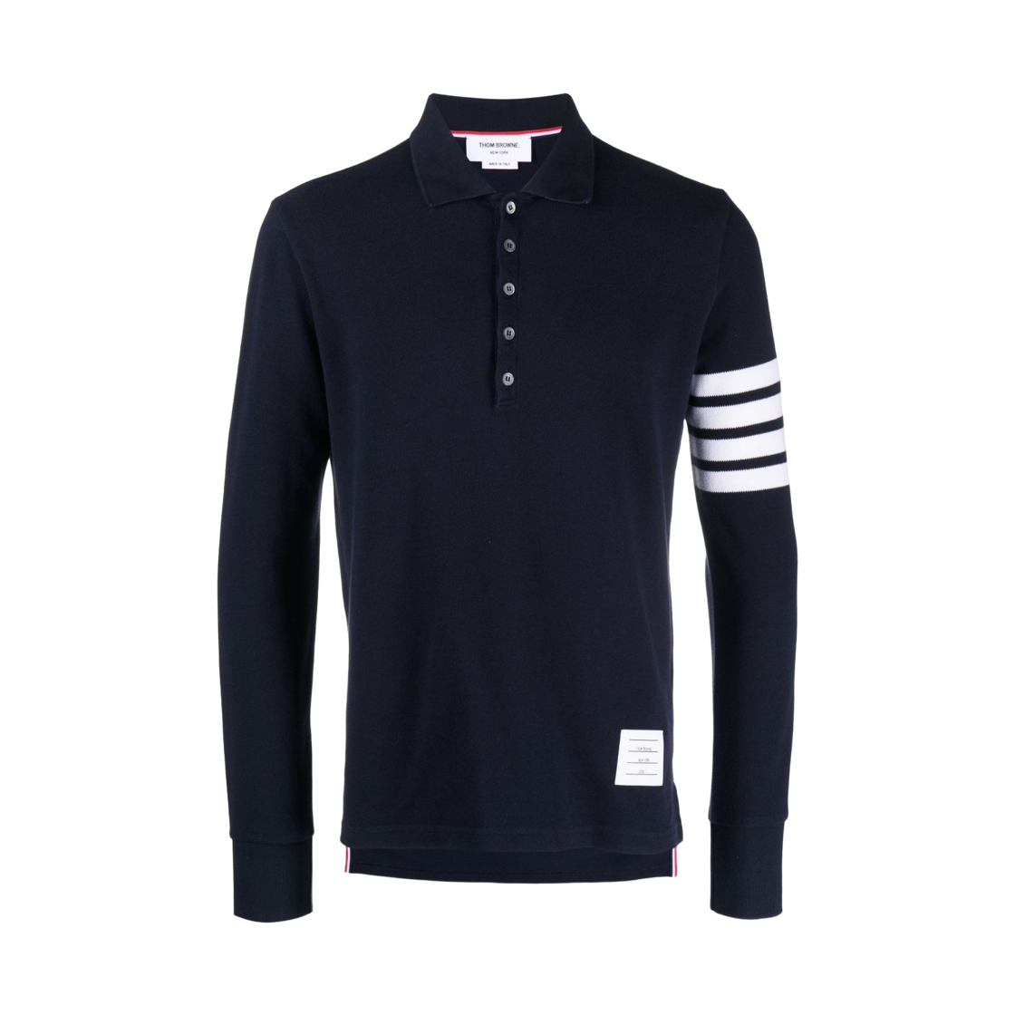 MJP137B-07976-415 Thom Browne Classic Pique 2003 4-Bar Polo Navy