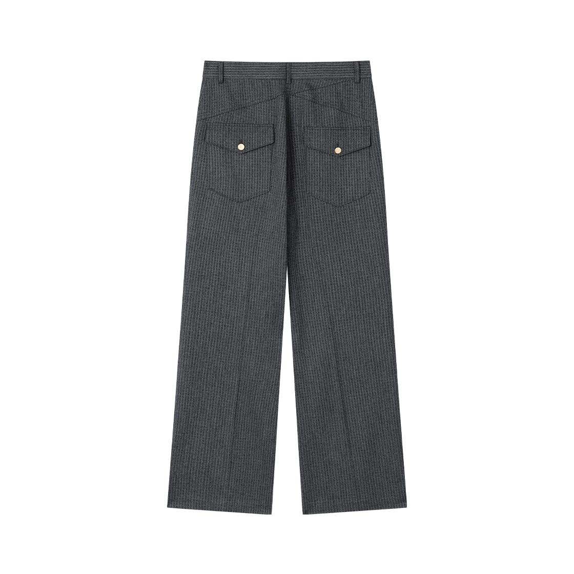 웨이비니스 슬릿 버튼 디테일 트라우저스 그레이 스트라이프(Waviness Slit Button Detail Trousers Grey Stripe) - 2