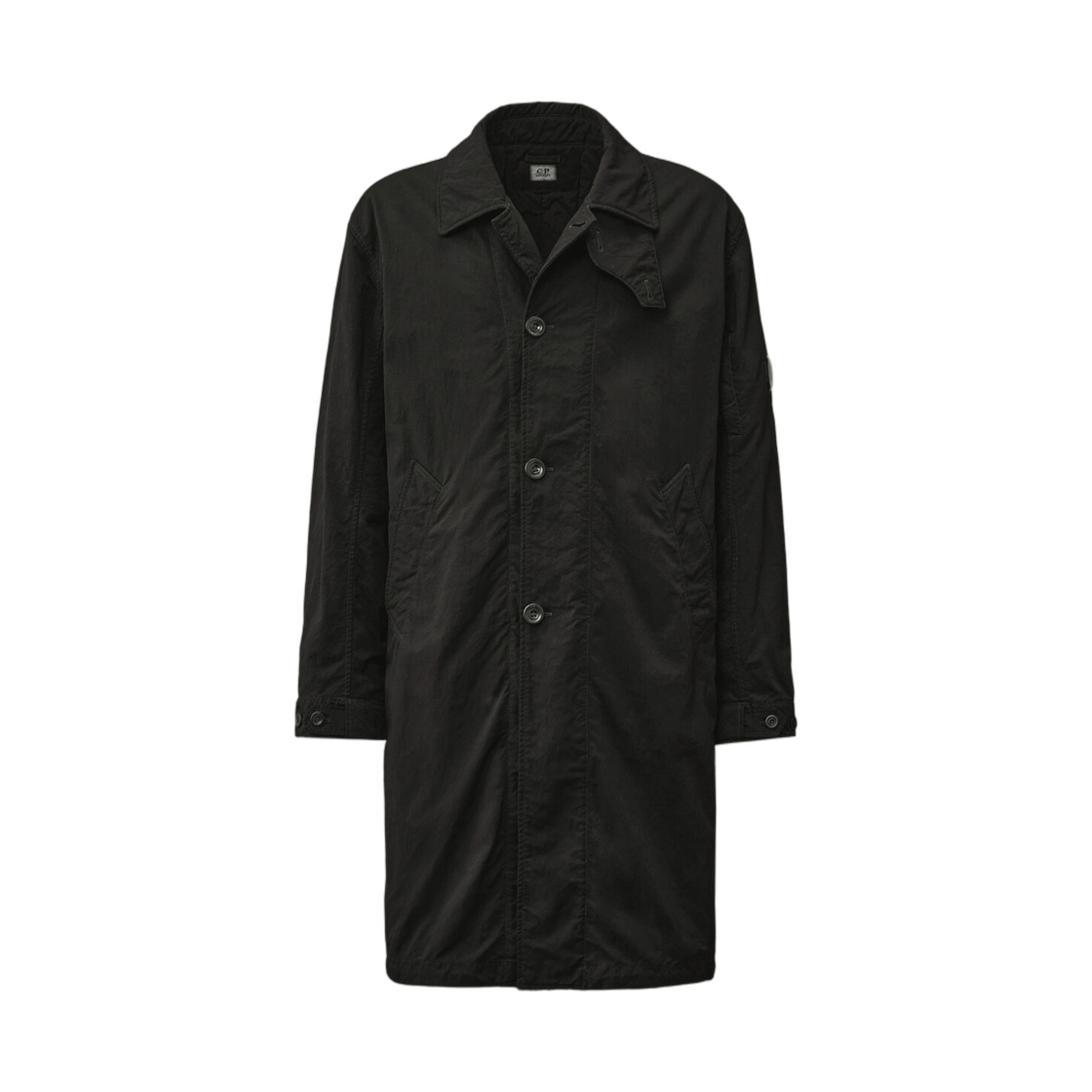 19CMOW096A110305G999 C.P. Company Twill Fishtail Padded Coat Black - 26SS