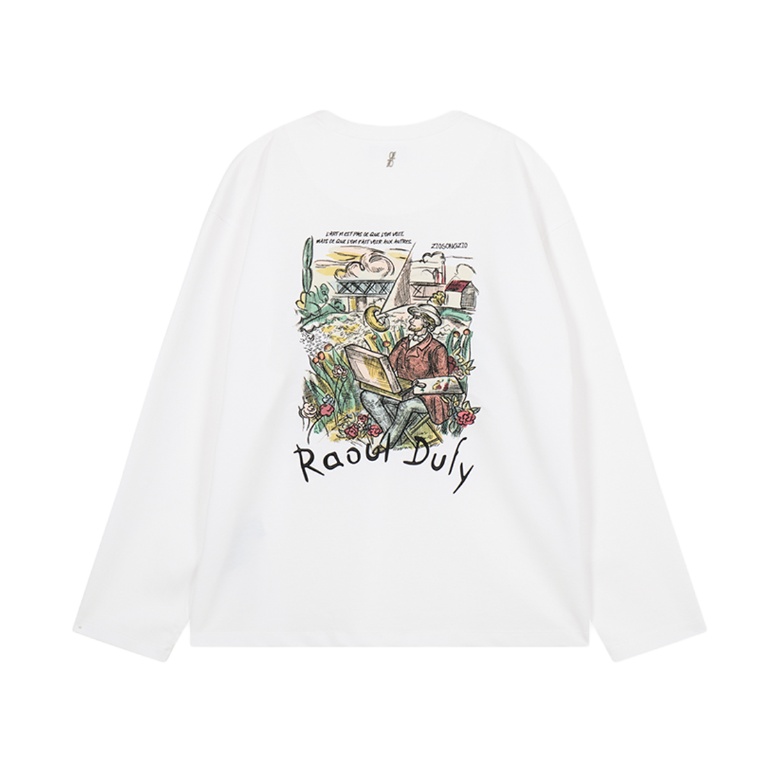 지오송지오 컬렉션 포쇼 아트워크 롱 슬리브 화이트 BI2TS213WH(ZIOSONGZIO COLLECTION Pochoir Artwork Long Sleeve White) - 2