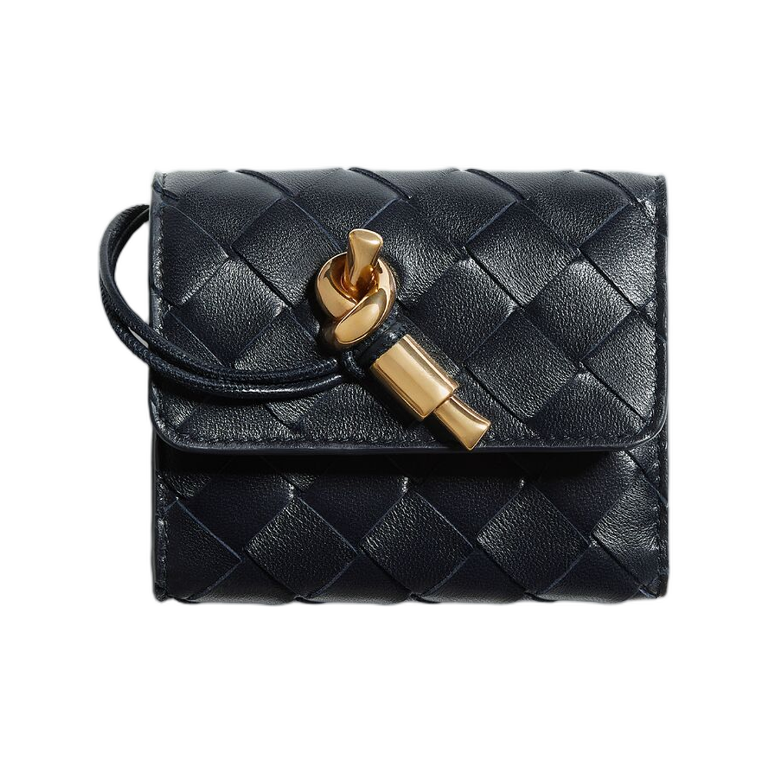 보테가 베네타 안디아모 트라이폴드 월렛 미드나잇(Bottega Veneta Andiamo Tri-Fold Wallet Midnight)