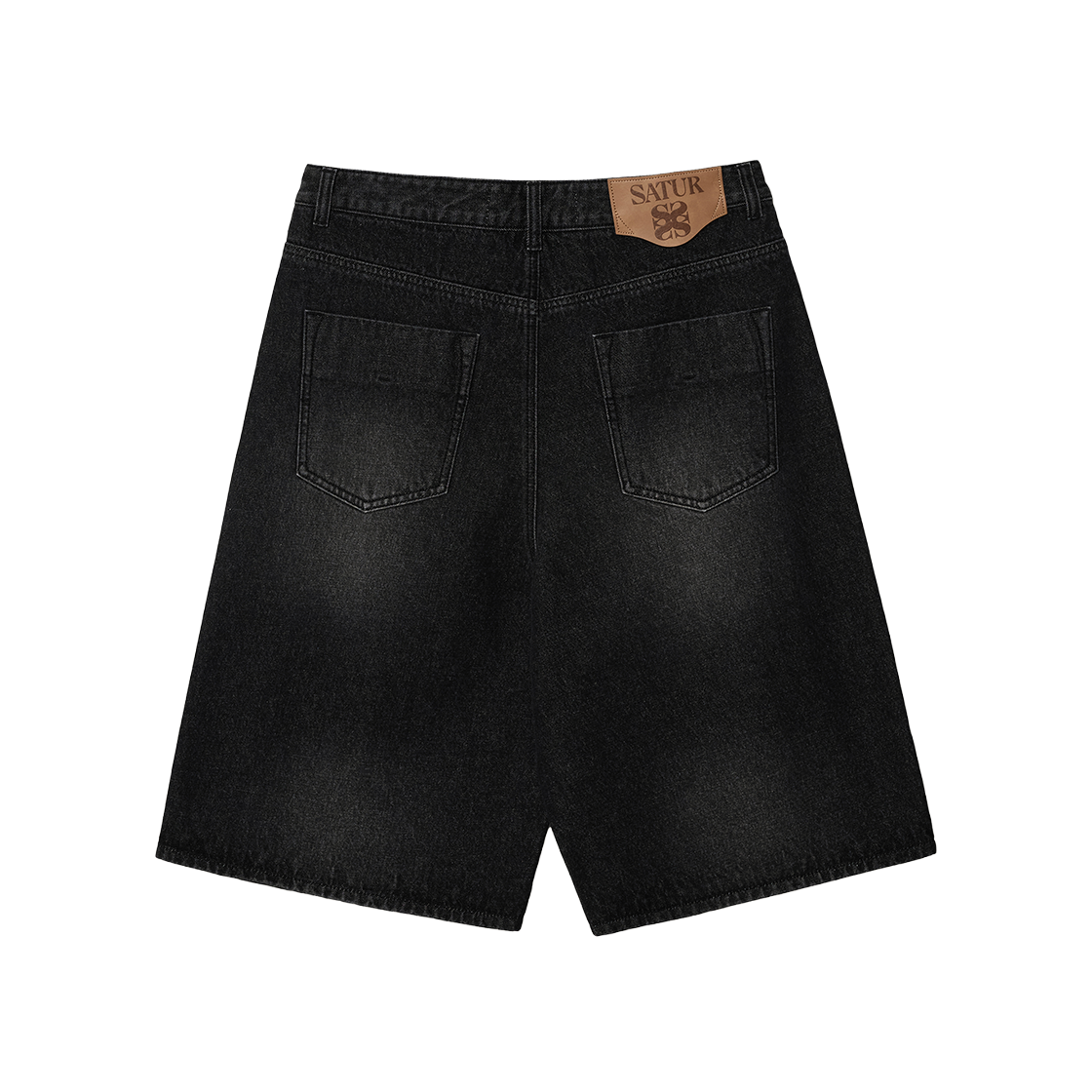 [사은품 증정] 세터 플리츠 버뮤다 워시드 데님 쇼츠 블랙([사은품 증정] SATUR Pleats Bermuda Washed Denim Shorts Black) - 2