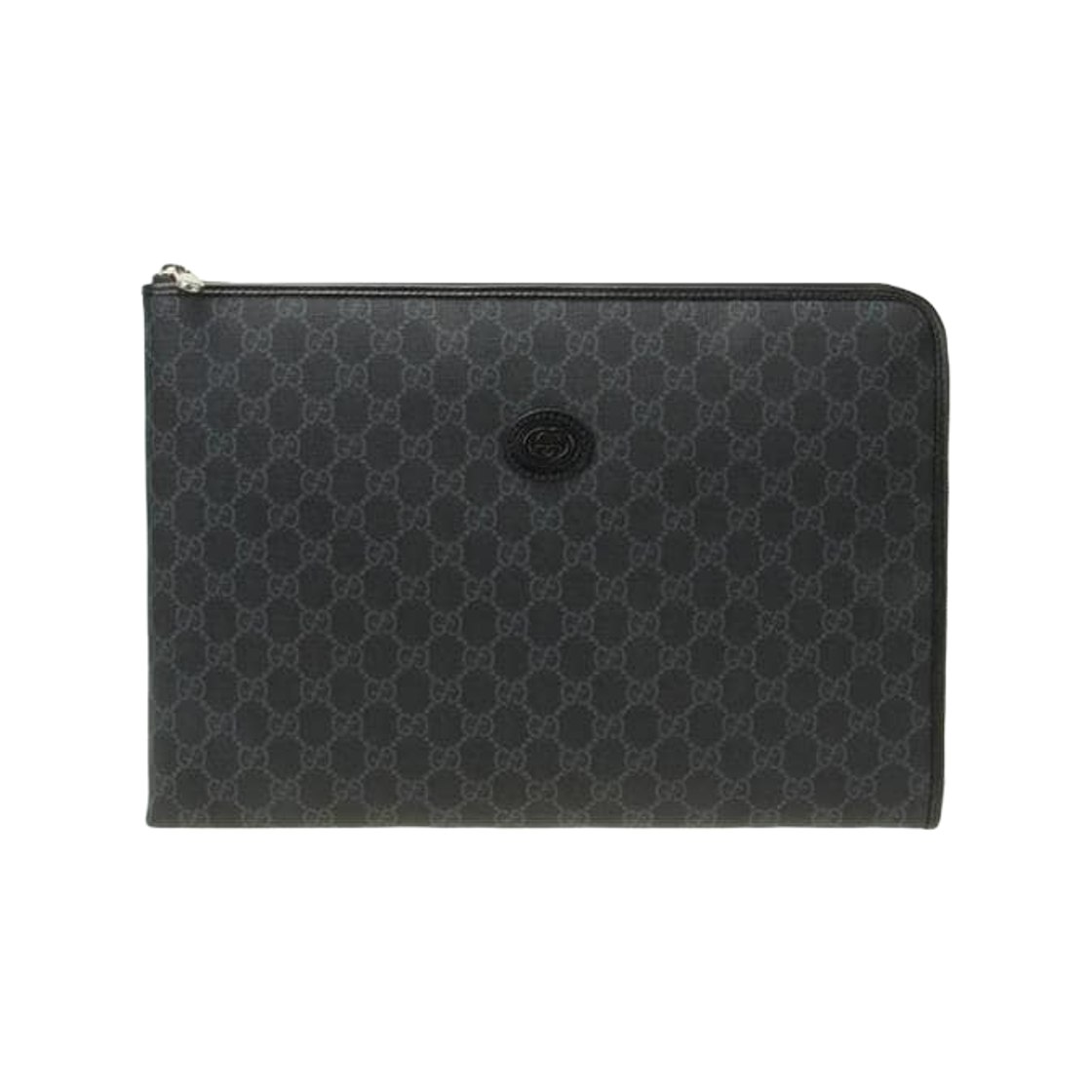 792117-92TCF-1000 Gucci GG Interlocking Document Clutch Black