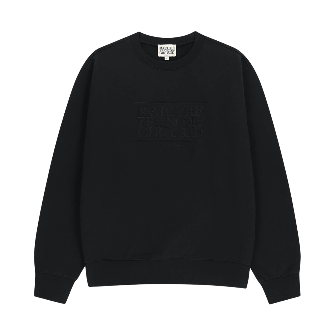 마리떼 프랑소와 저버 클래식 로고 자수 스웨트셔츠 블랙 블랙(Marithe Francois Girbaud Classic Logo Embroidery Sweatshirt Black Black)