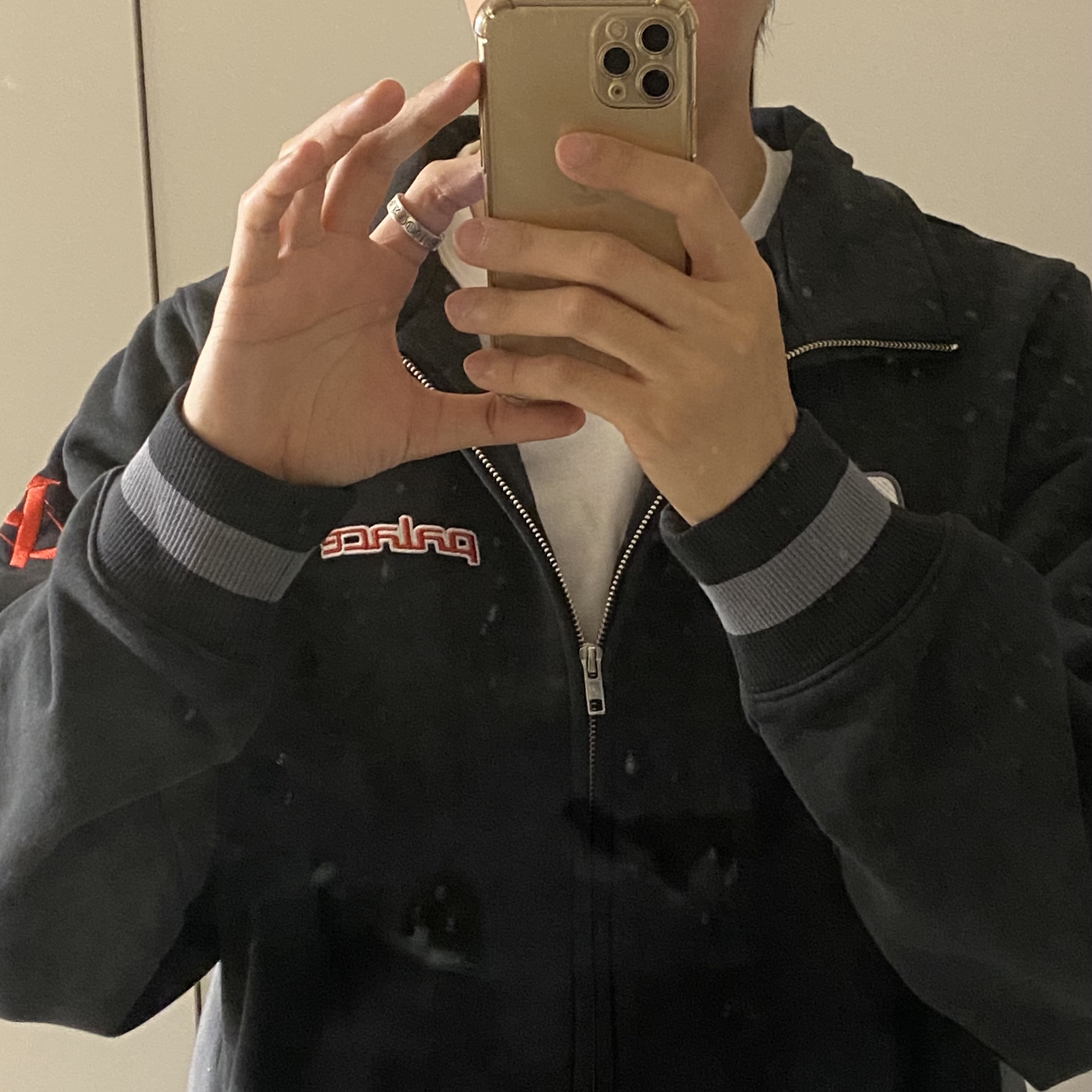 Palace Linky Zip Funnel Black - 26SS, Jordan 1 Retro Low OG Mocha 착용 스타일 - 3