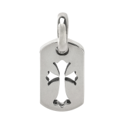 Chrome Hearts Dog Tag Tiny Cut Out Cross Pendant Silver