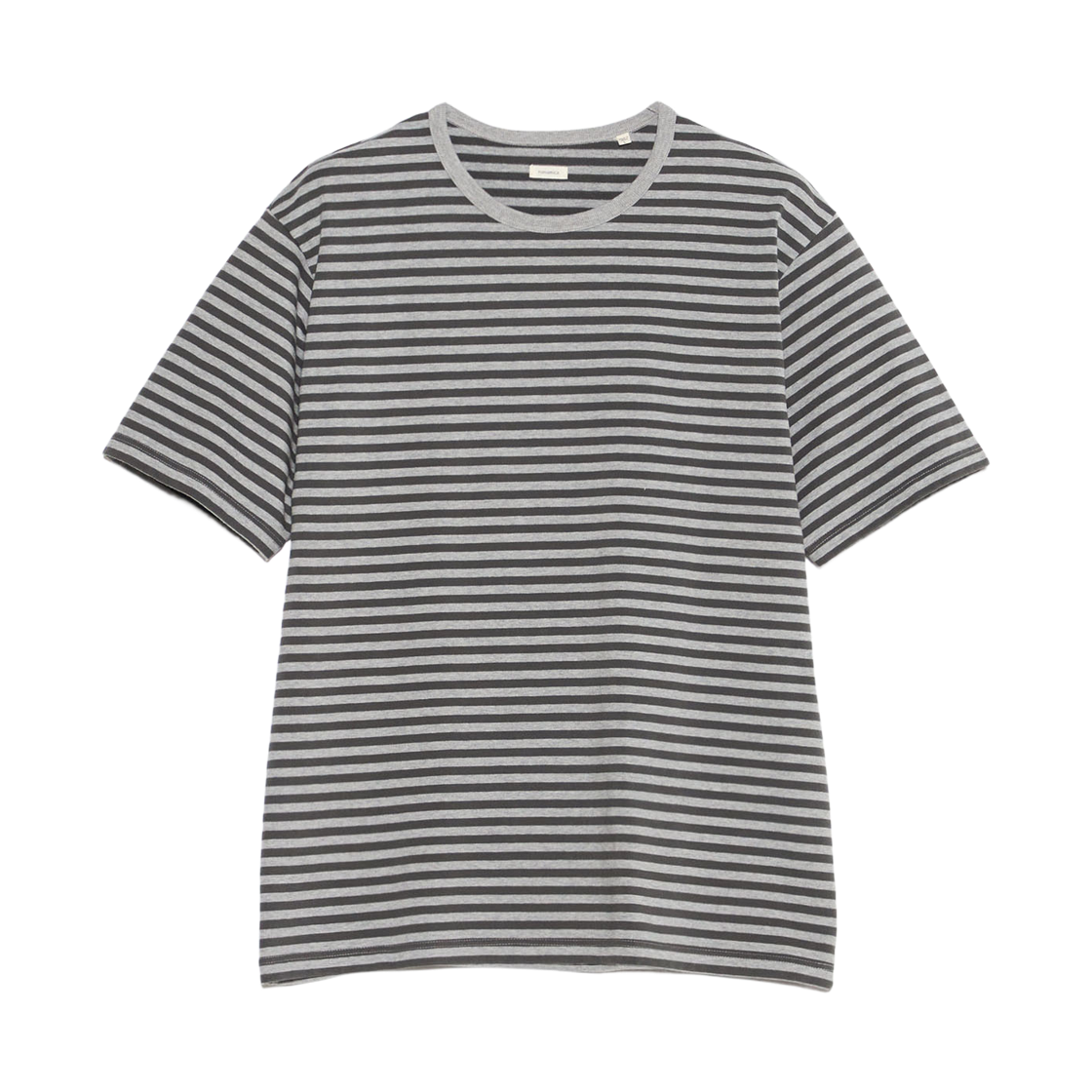 나나미카 쿨맥스 스트라이프 저지 티셔츠 믹스 그레이 그레이(Nanamica Coolmax Stripe Jersey T-Shirt Mix Gray Gray)