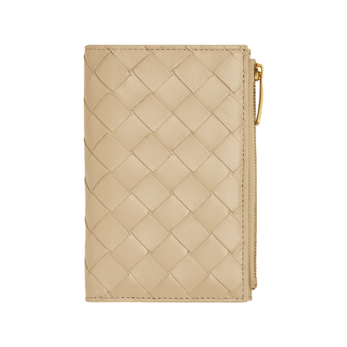 749940VCPP29615 Bottega Veneta Intrecciato Medium Bi-Fold Wallet Ecru