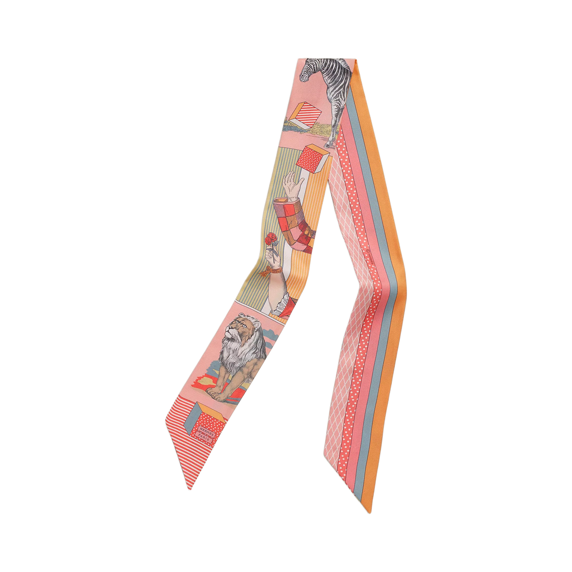 H063761S20 (W) Hermes Grand Theatre Nouveau Twilly Rose Jaune Multicolore