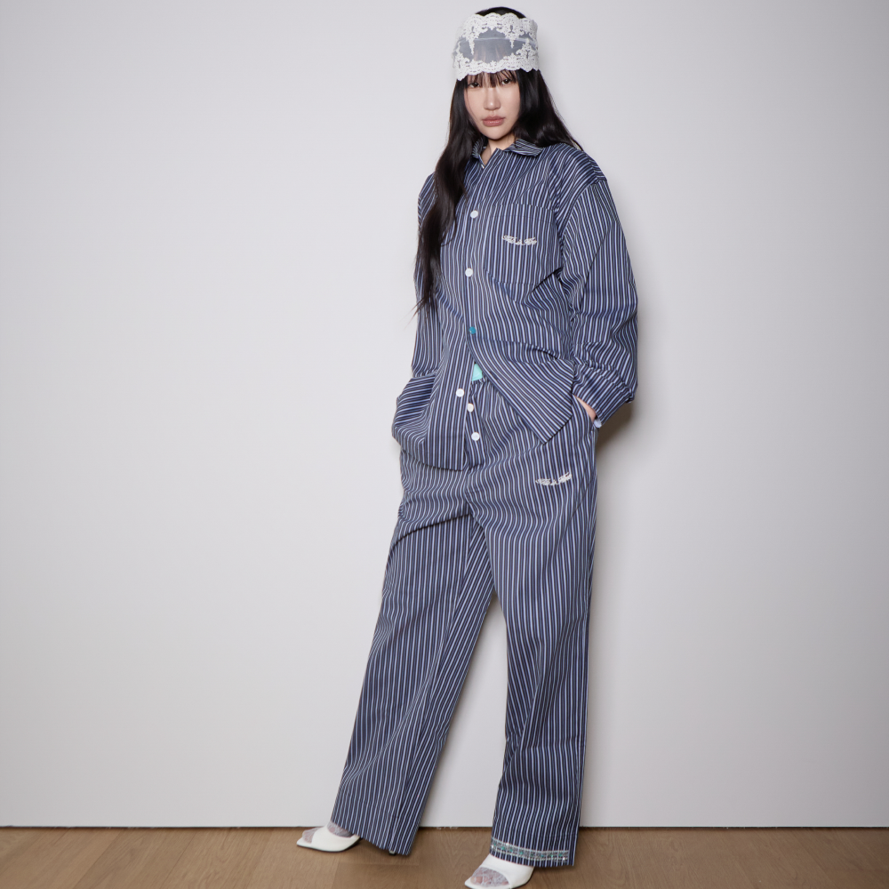 디스이즈파인 파자마 팬츠 네이비(THIS IS FINE Pajama Pants Navy) - 2