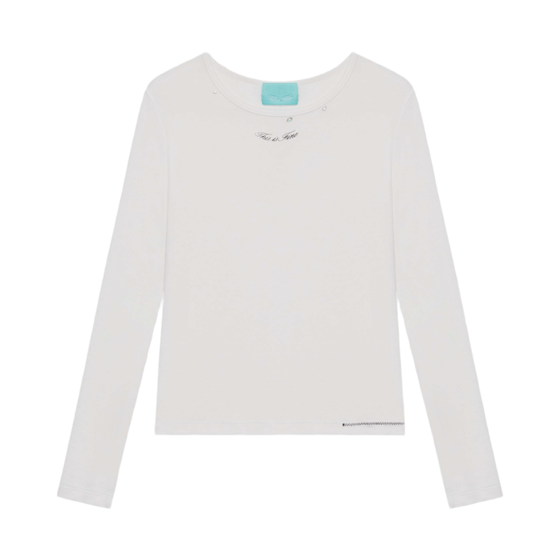 디스이즈파인 시그니처 롱슬리브 티 화이트(THIS IS FINE Signature Long Sleeved Tee White)