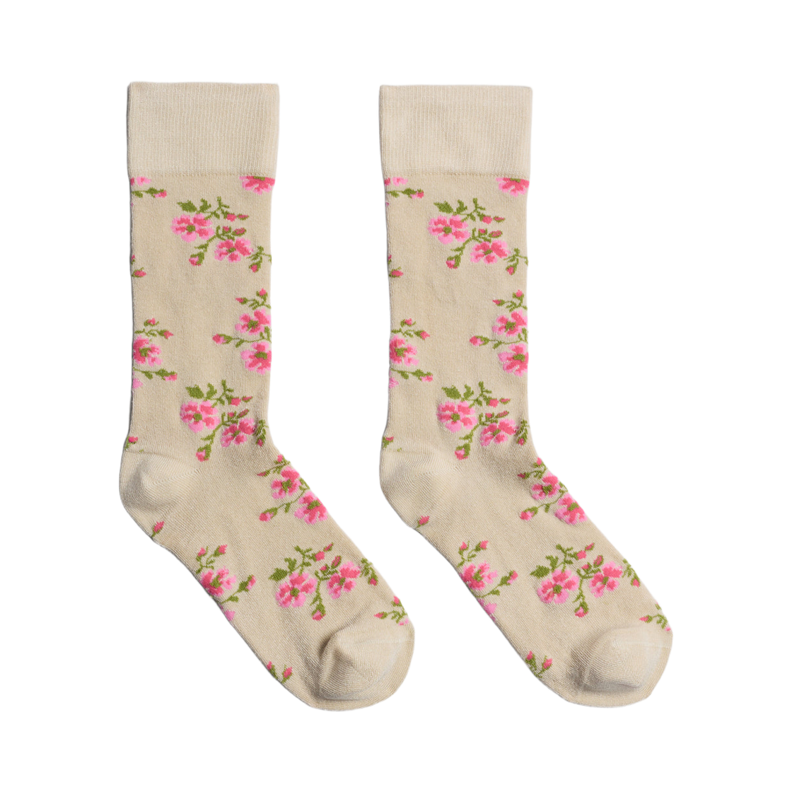 SOCK70-0671 (W) Simone Rocha Tiny Flower Jacquard Ankle Socks Cream Floral