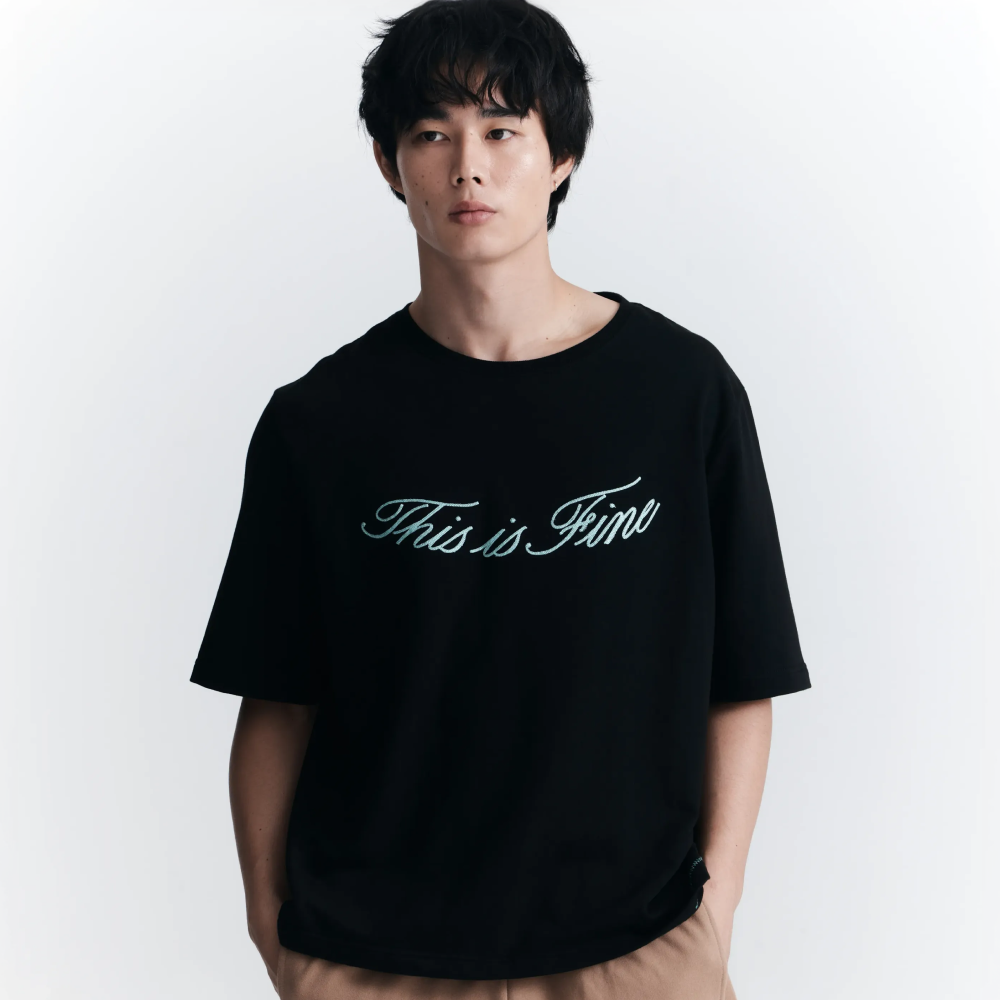 디스이즈파인 오버사이즈드 시그니처 티 블랙(THIS IS FINE Oversized Signature Tee Black) - 2
