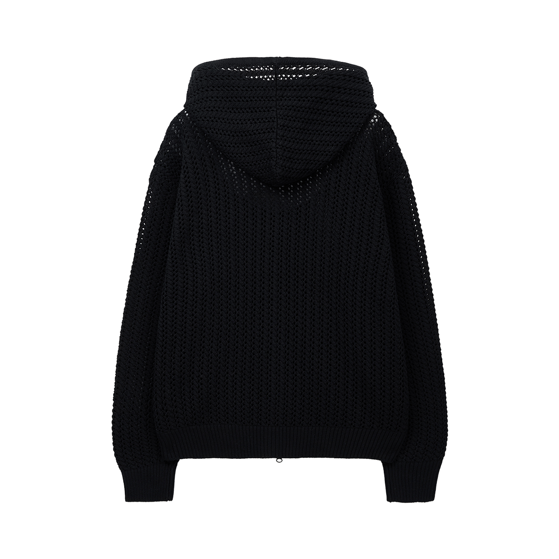 [사은품 증정] 세터 크로셰 니트 후드 집업 블랙([사은품 증정] SATUR Crochet Knit Hood Zip-up Black) - 2