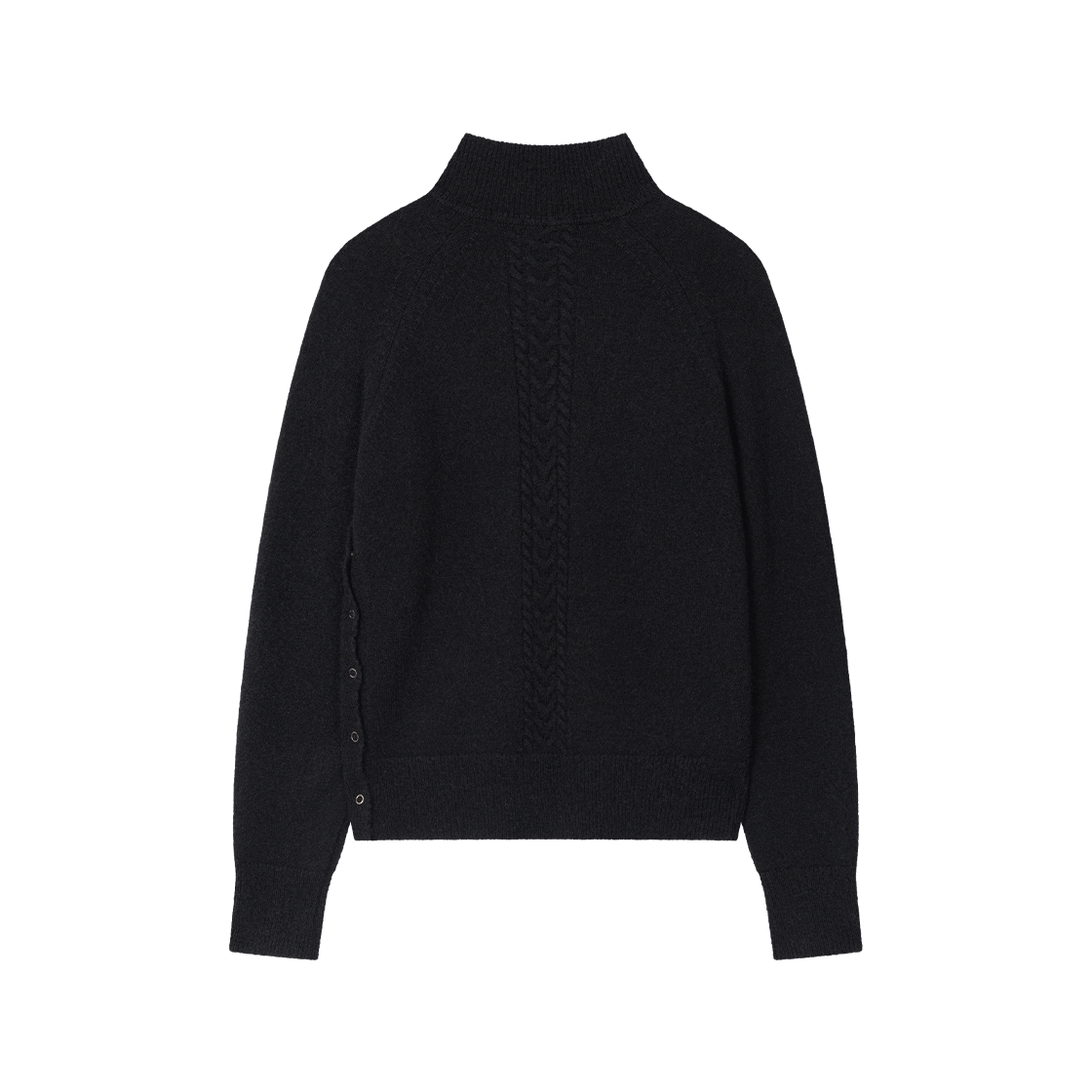 웨이비니스 하이넥 스냅 모헤어 카디건 블랙(Waviness High-Neck Snap Mohair Cardigan Black) - 2
