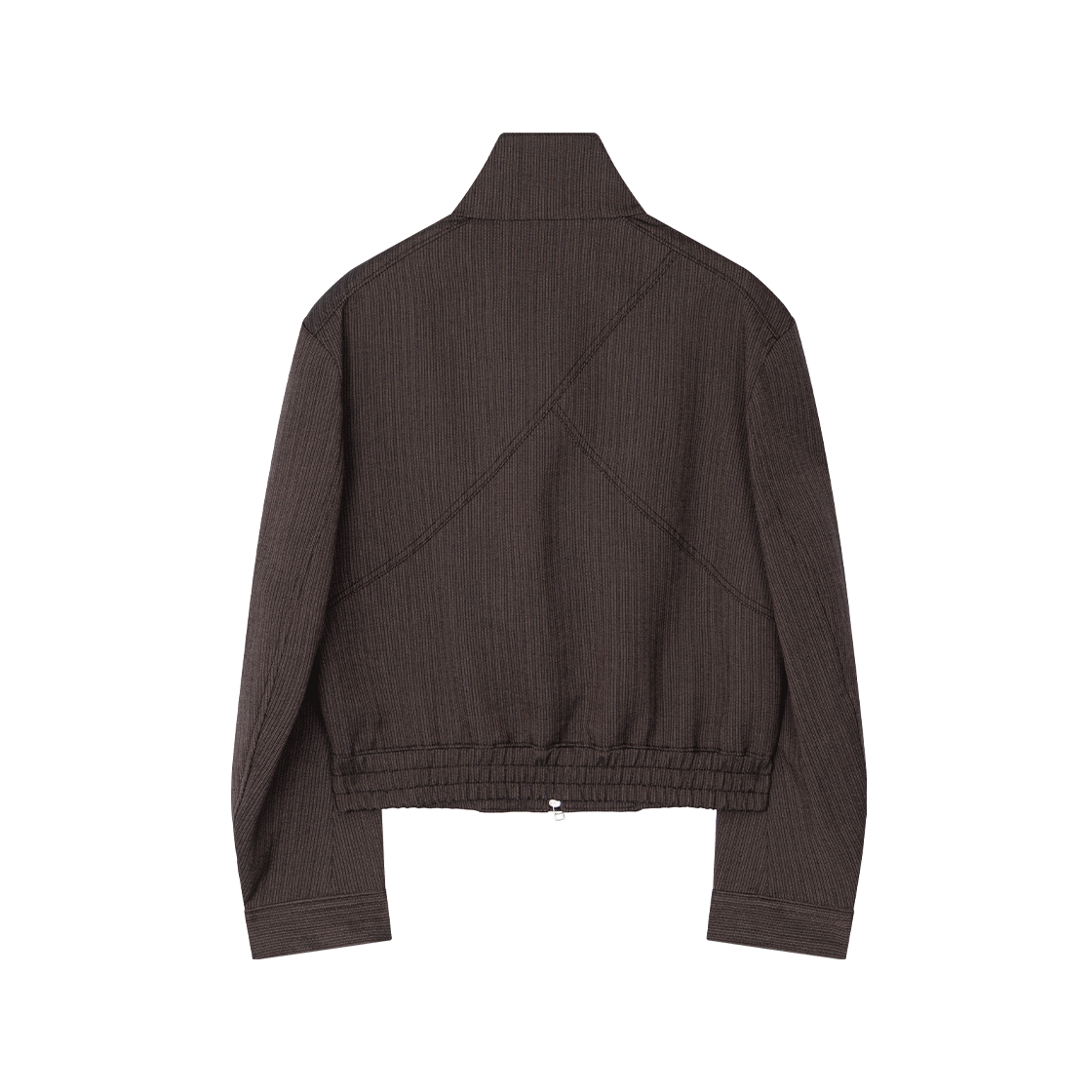 웨이비니스 어시메트리 하이넥 울 재킷 엠버 브라운(Waviness Asymmetry High-Neck Wool Jacket Ember Brown) - 2