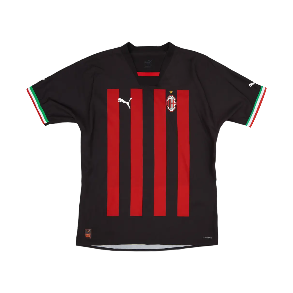 765822-01 Puma AC Milan 2022/23 Player Issue Home Jersey Black Tango Red (Non Marking Ver.)