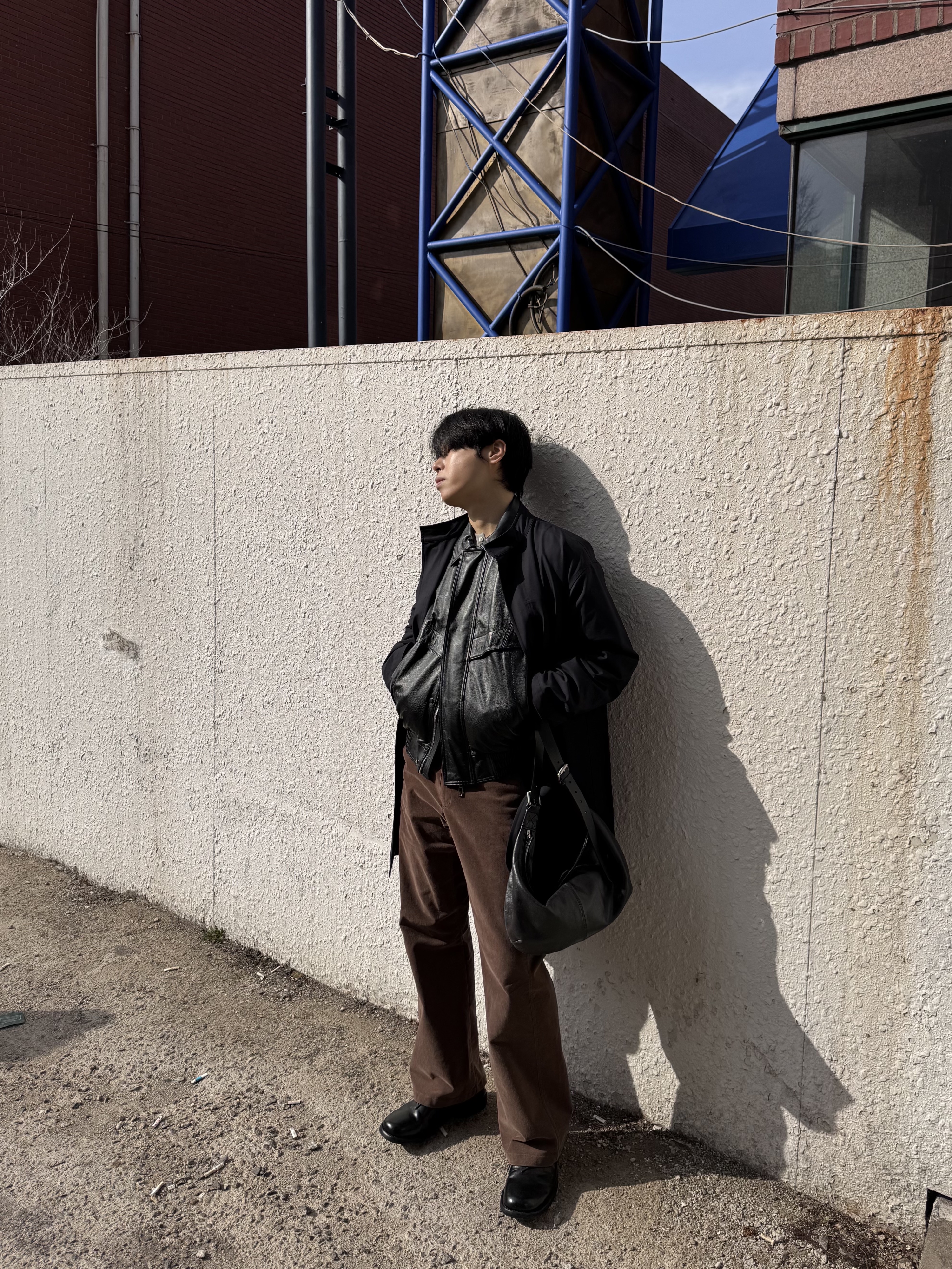 Kinchi Maryam Grainy - 647 (a) Black 착용 스타일 - 2