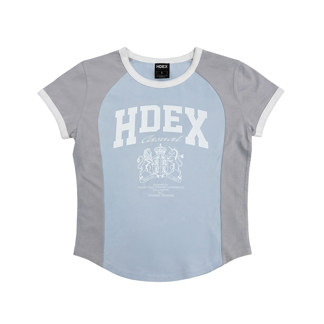 H3AM1WLTS19SBL HDEX Crown Raglan Slim Fit Short Sleeve Sky Blue