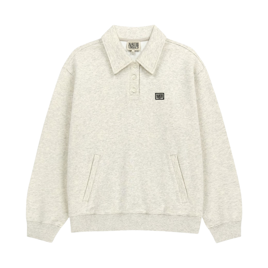 마리떼 프랑소와 저버 클래식 로고 와펜 칼라 스웨트셔츠 오트밀(Marithe Francois Girbaud Classic Logo Wappen Collar Sweatshirt Oatmeal)