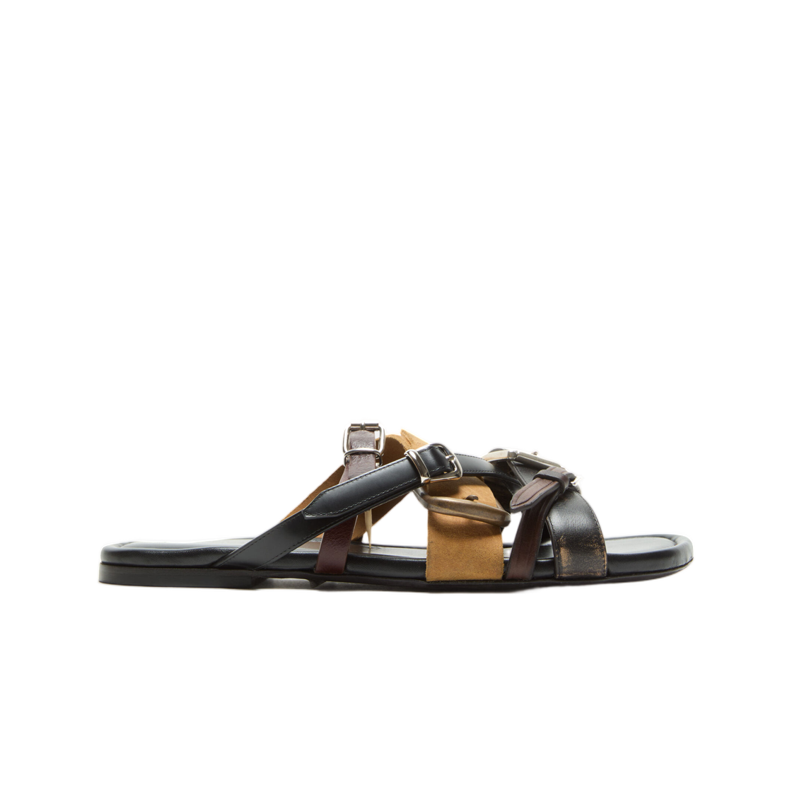아크네 스튜디오 레더 벨트 스트랩 샌들 멀티 브라운(Acne Studios Leather Belts Strap Sandals Multi Brown)