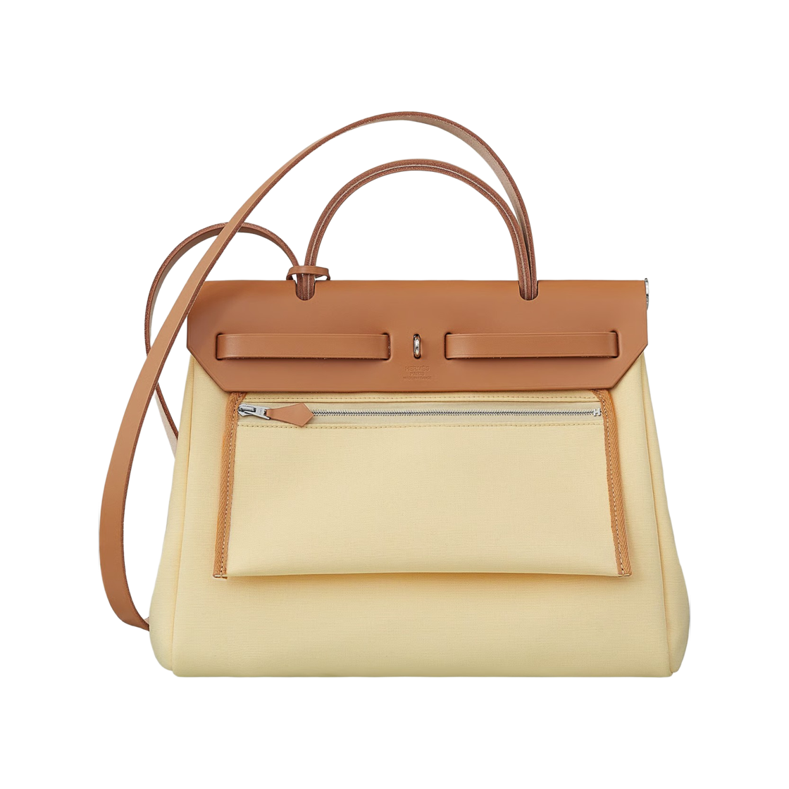 에르메스 에르백 집 31 백 르투르네 캔버스 & 팔라듐 하드웨어 바니유 나뛰렐 사블르(Hermes Herbag Zip 31 Bag Retourne Canvas & Palladium Vanille Naturel Sable) - 2