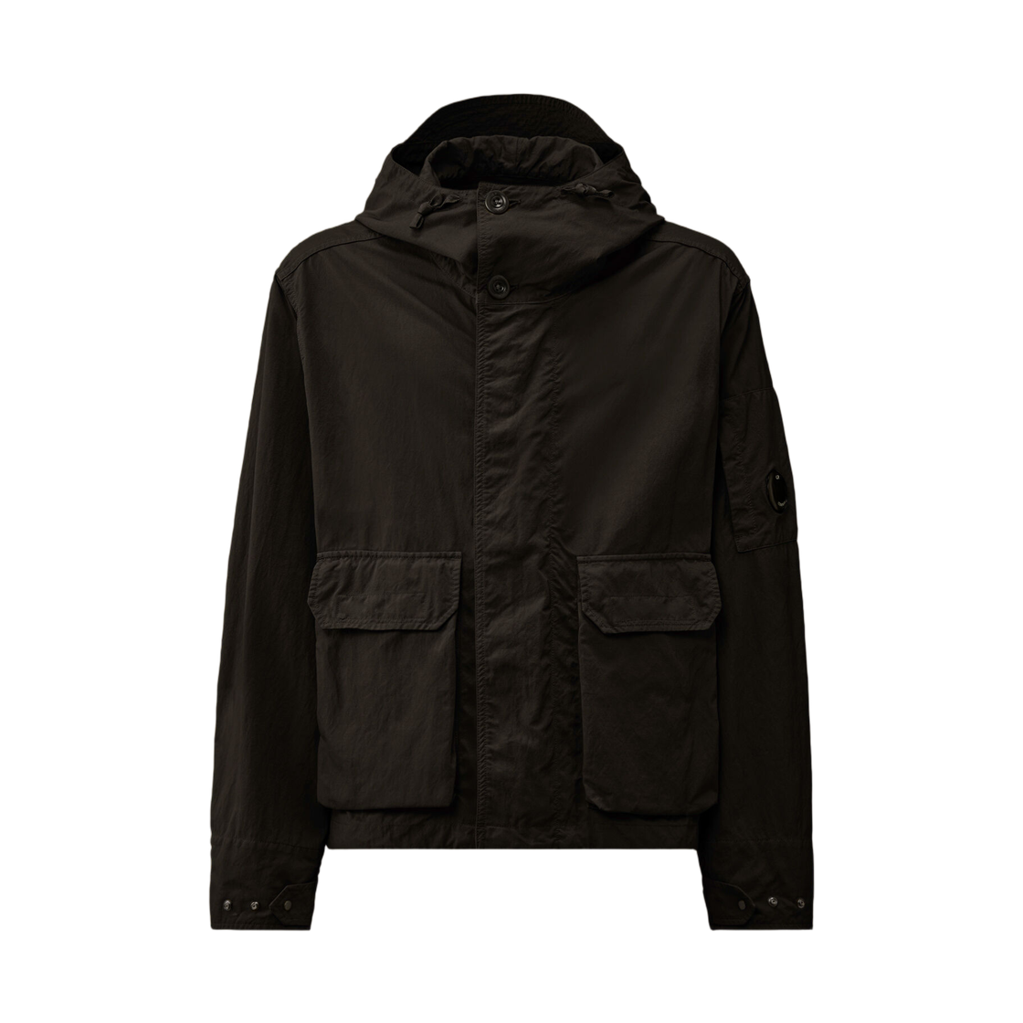 19CMOW069A110305G999 C.P. Company Twill Hooded Short Jacket Black - 26SS